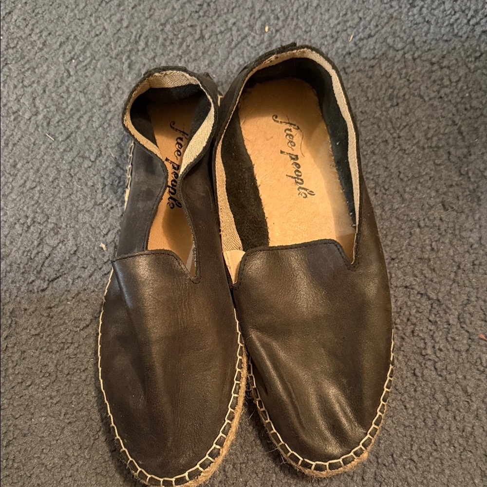 Free People Black Slip-On Loafers